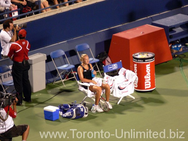 Elena Baltacha during changeover.