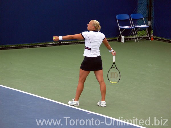 Kaia Kanepi of Estonia playing Lucie Safarova of Czech Republic.