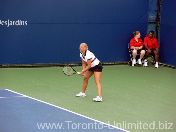 Kaia Kanepi of Estonia playing Lucie Safarova of Czech Republic.