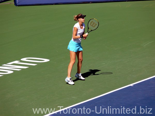 Lucie Safarova on Stadium Court, playing Serena Williams.