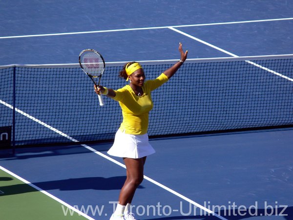 Serena Williams winner, 21 August 2009, against Lucie Safarova.
