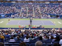 Alisa Kleybanova, Maria Sharapova on Centre Court. Semifinal match.