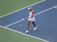 Aleksandra Wozniak of Canada on Centre Court.