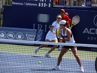 Nuria Llagostera Vives and Maria Jose Sanchez in doubles against Iveta Benesova and Barbora Zahlavova Strycova.