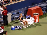 Elena Baltacha during changeover.