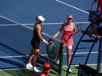 Elena Dementieva has just won match against Samantha Stosur.