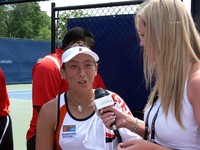 Ai Sugiyma of Japan, winner with post game interview.