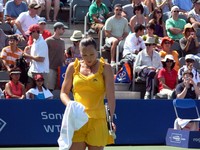Jelena Jankovic on Granstand Court playing Patty Schnyder.