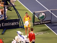 Jelana Jankovic on Stadium Court playing Kim Clijster.