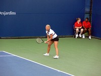 Kaia Kanepi of Estonia playing Lucie Safarova of Czech Republic.