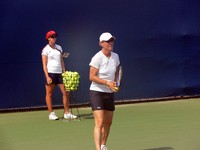 Martina Navratilova practicing at Rexall Centre, Rogers Cup 2009.