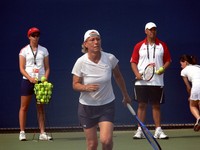 Martina Navratilova practicing.