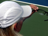 Martina Navratilova fron an angle.