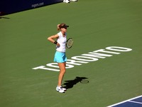 Lucie Safarova of Czech Republic playing Serena Williams, 21 August 2009, Rogers cup 2009.