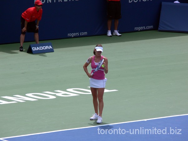 Agnieszka Radwanska of Poland on Centre Court.