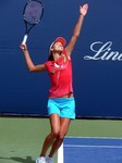 Ana Ivanovic of Serbia practicing her serve. Rogers Cup 2011.