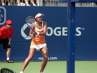 Anne Keothavong of England on Grandstand Rogers Cup 2011.