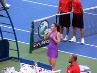 Jelena Jankovic during break.