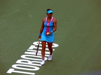 Simona Halep of Romania on Centre Court.