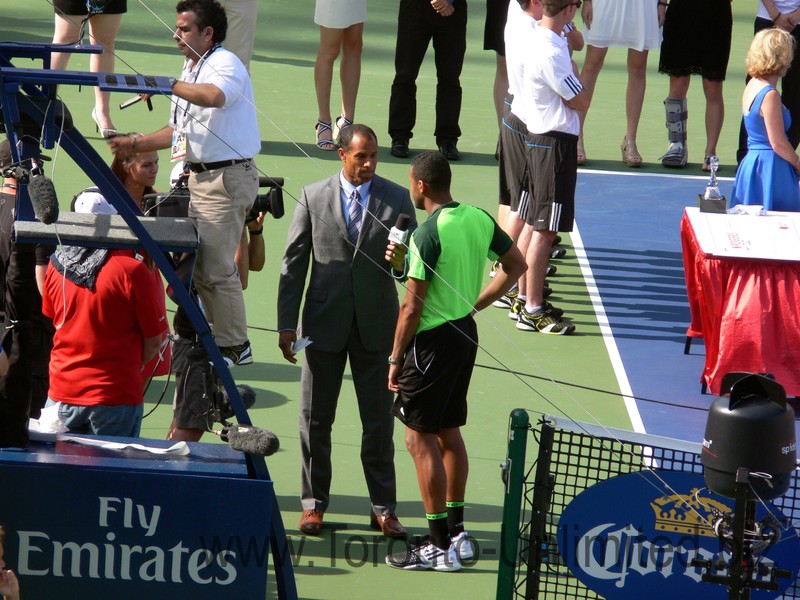 Tsonga's post game on the court interview, August 10, 2014 Rogers Cup Toronto