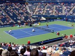 Peya and Soares serving to Dogic with Melo August 10, 2014 Doubles Final Rogers Cup Toronto
