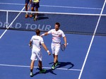 Alexander Peya (AUT) and Bruno Soares (BRA) have just won the Doubles Final, August 10, 2014 Rogers Cup Toronto