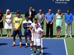 Bruno Soares (BRA) giving speech during closing ceremony for Doubles Final August 10, 2014 Rogers Cup Toronto