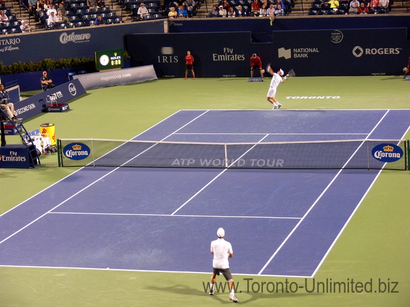 Tomas Berdych serving to Yen-Hsun LU on Stadium Court August 6, 2014 Rogers Cup Toronto