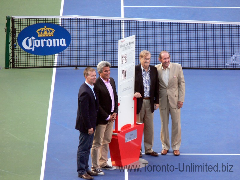 Don Goodwin, Master of Ceremonies for Tennis Canada is being inducted into Rogers Cup Hall of Fame, August 9, 2014 Rogers Cup Toronto 