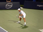 Tomas Berdych (CZE) receiving on Stadium Court August 6, 2014 Rogers Cup Toronto