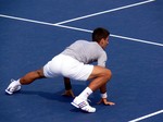 Novak Djokovic on the practice court August 7, 2014 Rogers Cup Toronto