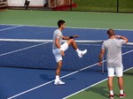 Novak Djokovic doing his routine on the practice court August 7, 2014 Rogers Cup Toronto