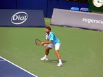 Stan Wawrinka receiving serve from Kevin Anderson on Stadium Court August 7, 2014 Rogers Cup Toronto 