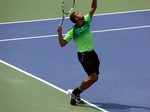 Jo-Wilfried Tsonga serving on Stadium Court August 8, 2014 Rogers Cup Toronto