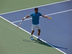 Grigor Dimitrov is preparing his toss up to serve. Stadium Court August 9, 2014 Rogers Cup Toronto