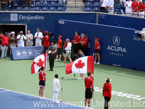 Philmore Nelson 11-year-old boy sings Canadian National Anthem at Rogers Cup Final 2009.