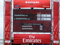 Scoreboard, Dementieva won the first game of second set.