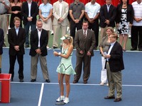 Maria Sharapova giving a speech.