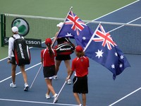 Rogers Cup 2009 Double Final. Australian team coming to the Centre Court.