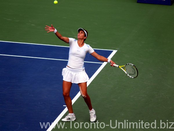 Martinez Sanchez serving.