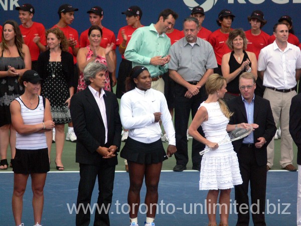 Samantha Stosur, Karl Hale and Serena Williams