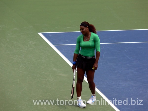 Serena Williams with unhappy face