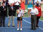 Samantha Stosur runner up speaking to the audience