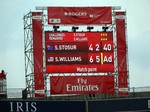 Serena Williams with match point in Championship final