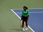 Serena Williams with unhappy face