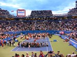 Picture taking on Centre Court during closing ceremony. August 12, 2012 Rogers Cup Toronto.