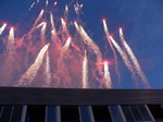 Fireworks above the Centre Court during closing ceremony, August 12, 2012 Rogers Cup.