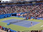 Djokovic and Gasquet are battling on Centre Court. August 12, 2012 Rogers Cup.