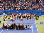 Richard Gasquet is the runner up and is receiving his Trophy during closing ceremony. August 12, Rogers Cup 2012.