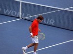 Richard Gasquet is walking on Centre Court for change over. August 12, 2012 Rogers Cup.